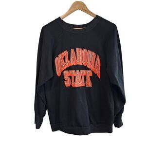 Vintage Oklahoma State University Sweatshirt Mens Large Black 80s OSU Cowboys